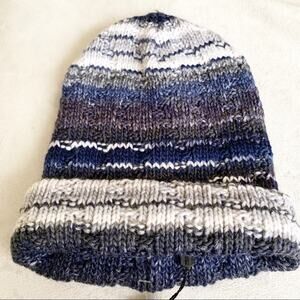 Missoni Blue Grey Chunky Knit Wool Blend Beanie NWT